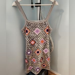 Sandro Brunielou Sequined Crochet Shift Dress